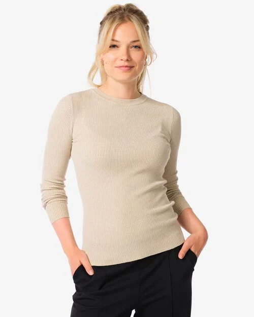 haut femme Louisa côtelé sable