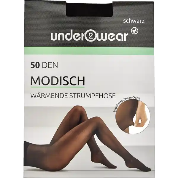 wärmende Strumpfhose 50 DEN, schwarz, L (44 / 46)