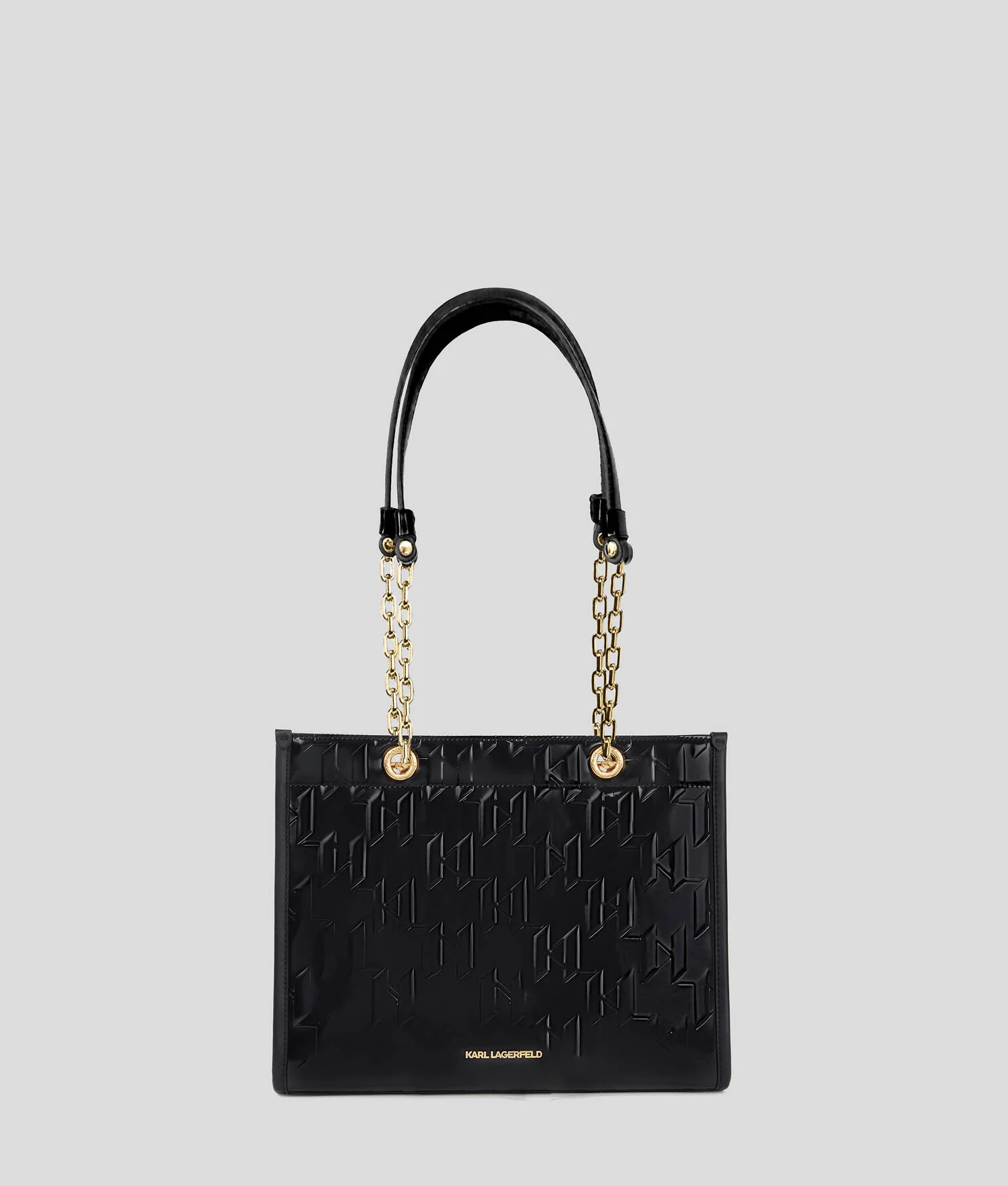 CABAS MEDIUM BRILLANT K/SKUARE - Noir