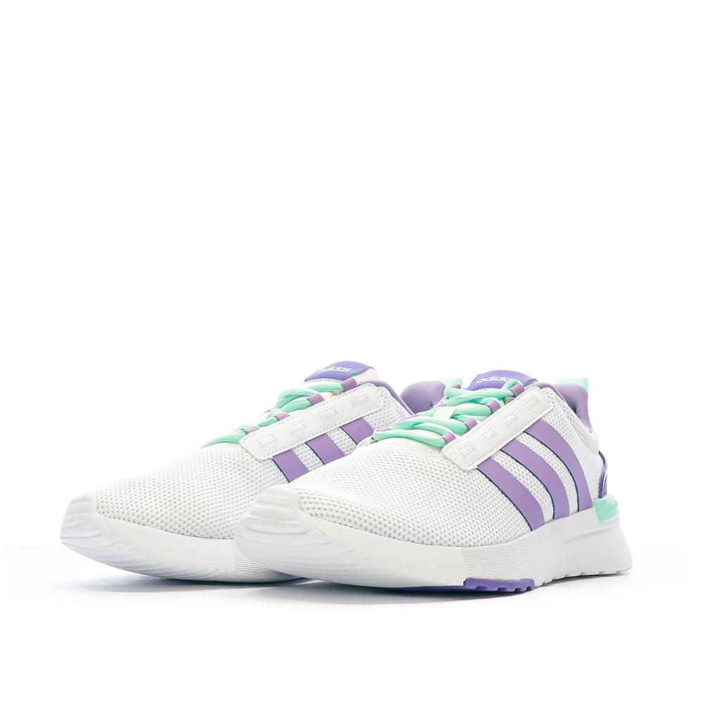 Adidas Baskets Blanches/Violettes Garçon/Fille Adidas Racer