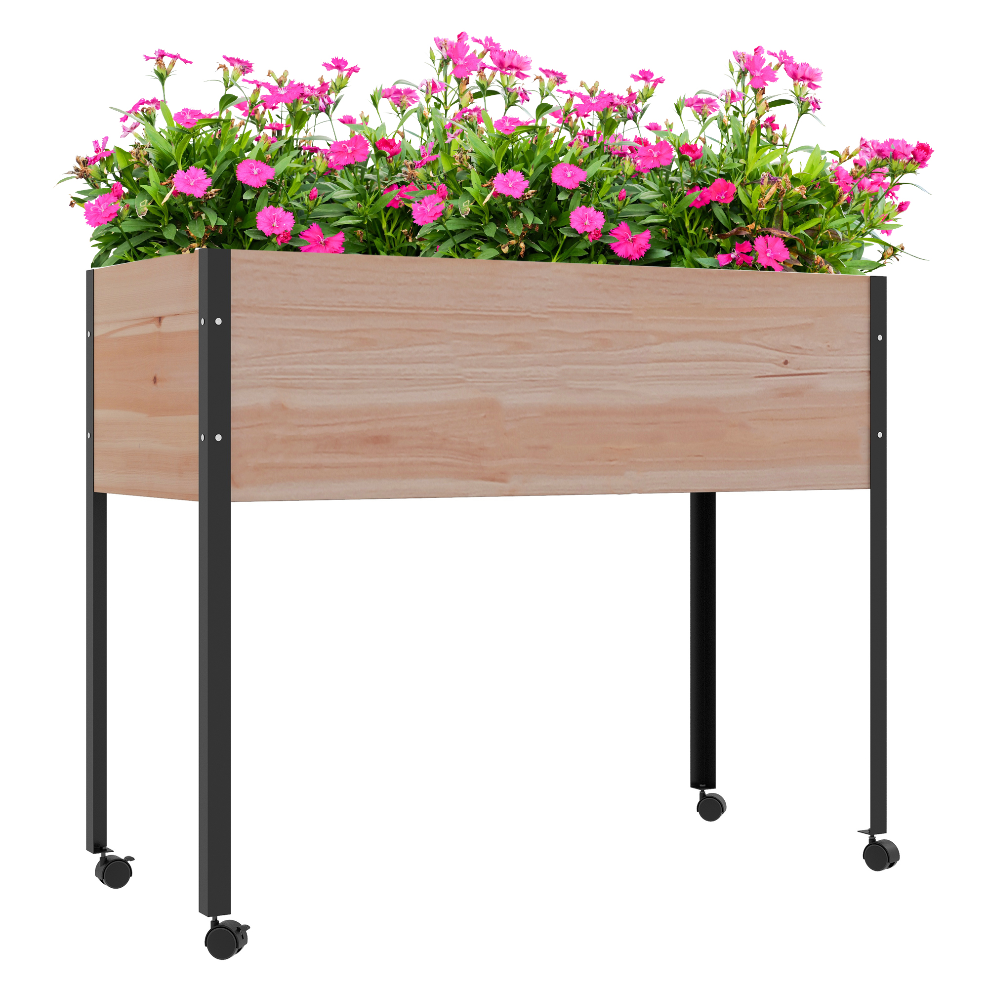 Mesa de cultivo Outsunny em madeira natural