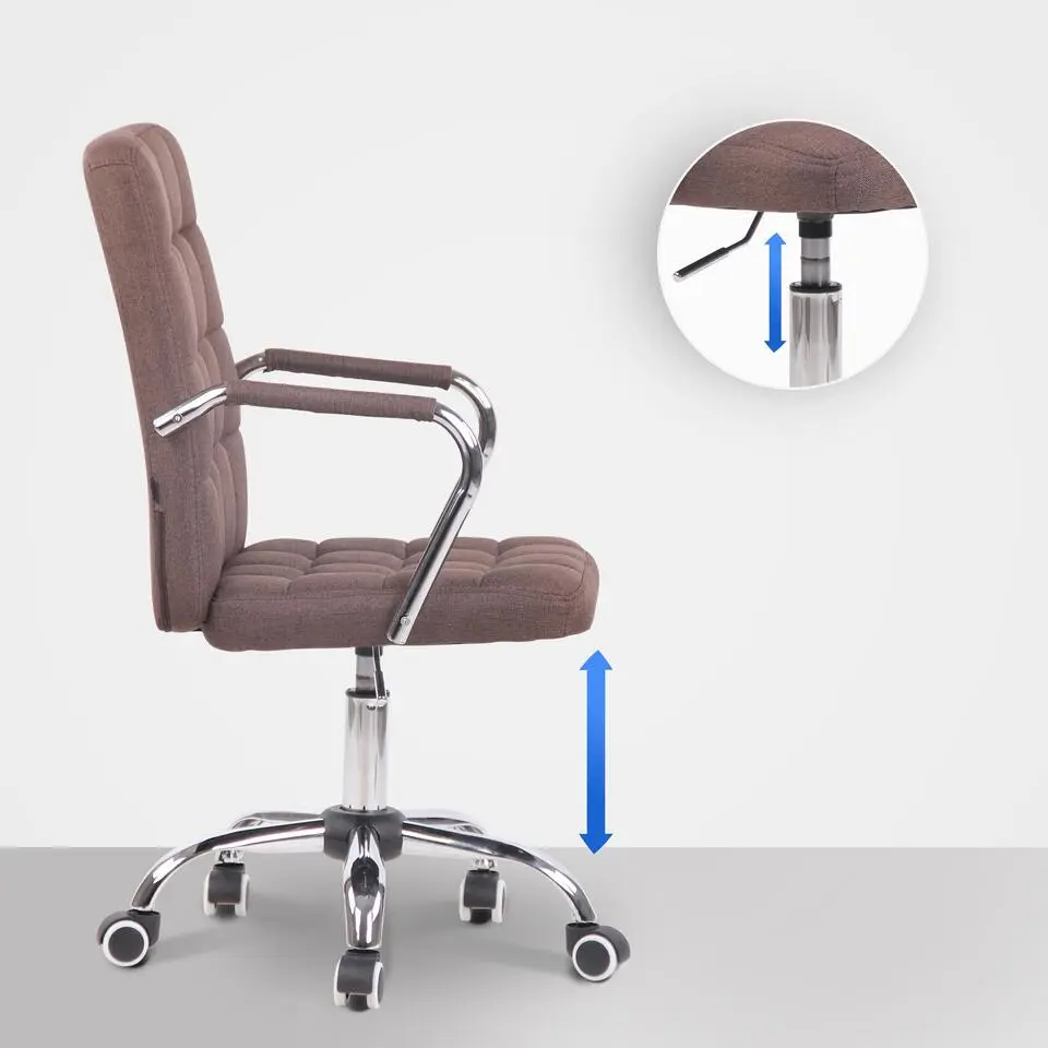 CLP Bureaustoel Terni chroom Frame - Stof - bruin