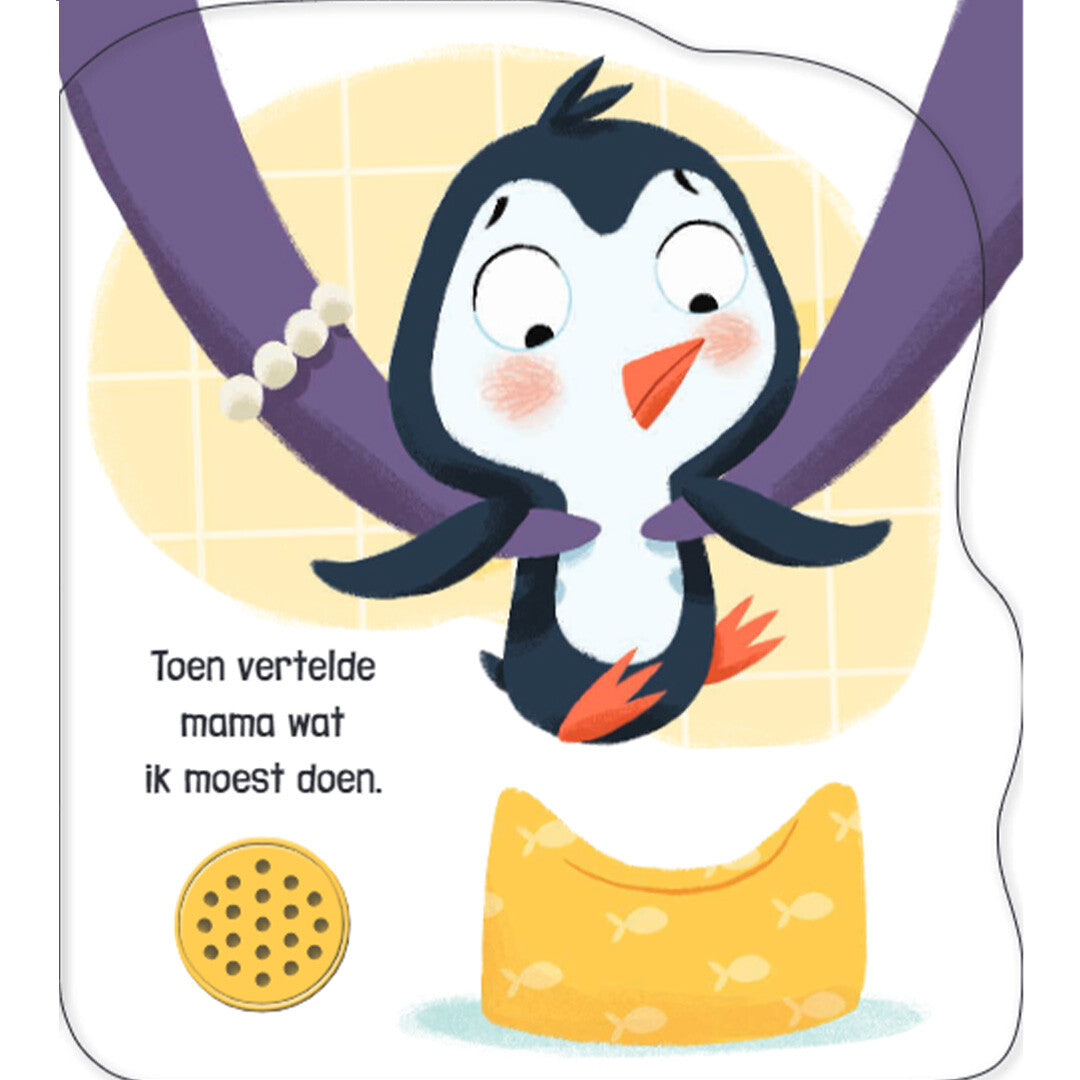 Rebo geluidenboek kleine pinguïn op het potje