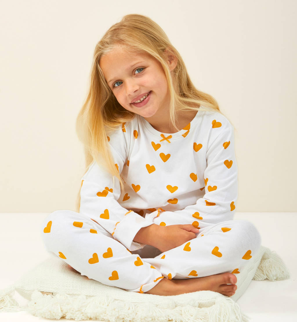 Little Label pyjama blauw met hartjes print
