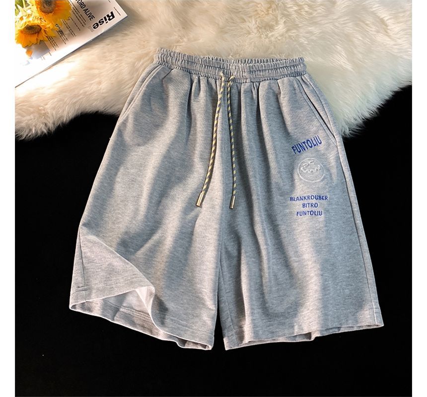 Everose - Sweatshorts met trekkoord en letters