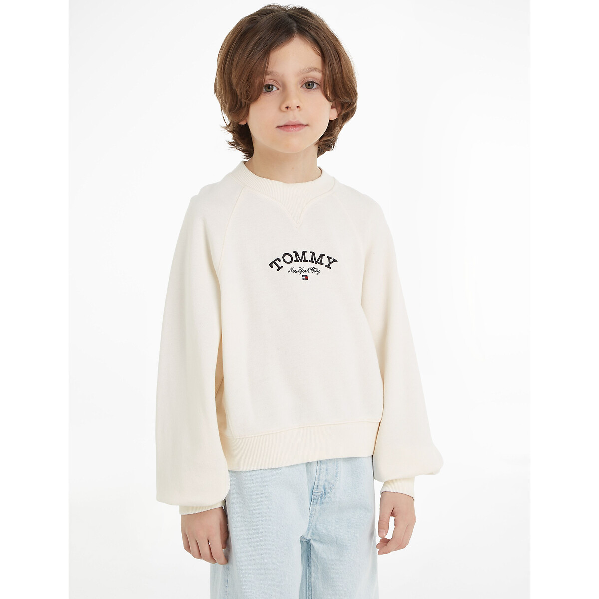 TOMMY HILFIGER<br>Suéter de gola redonda, fleece