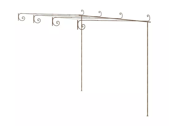 Pergola de jardin Marron antique 4x3x2,5 m Fer