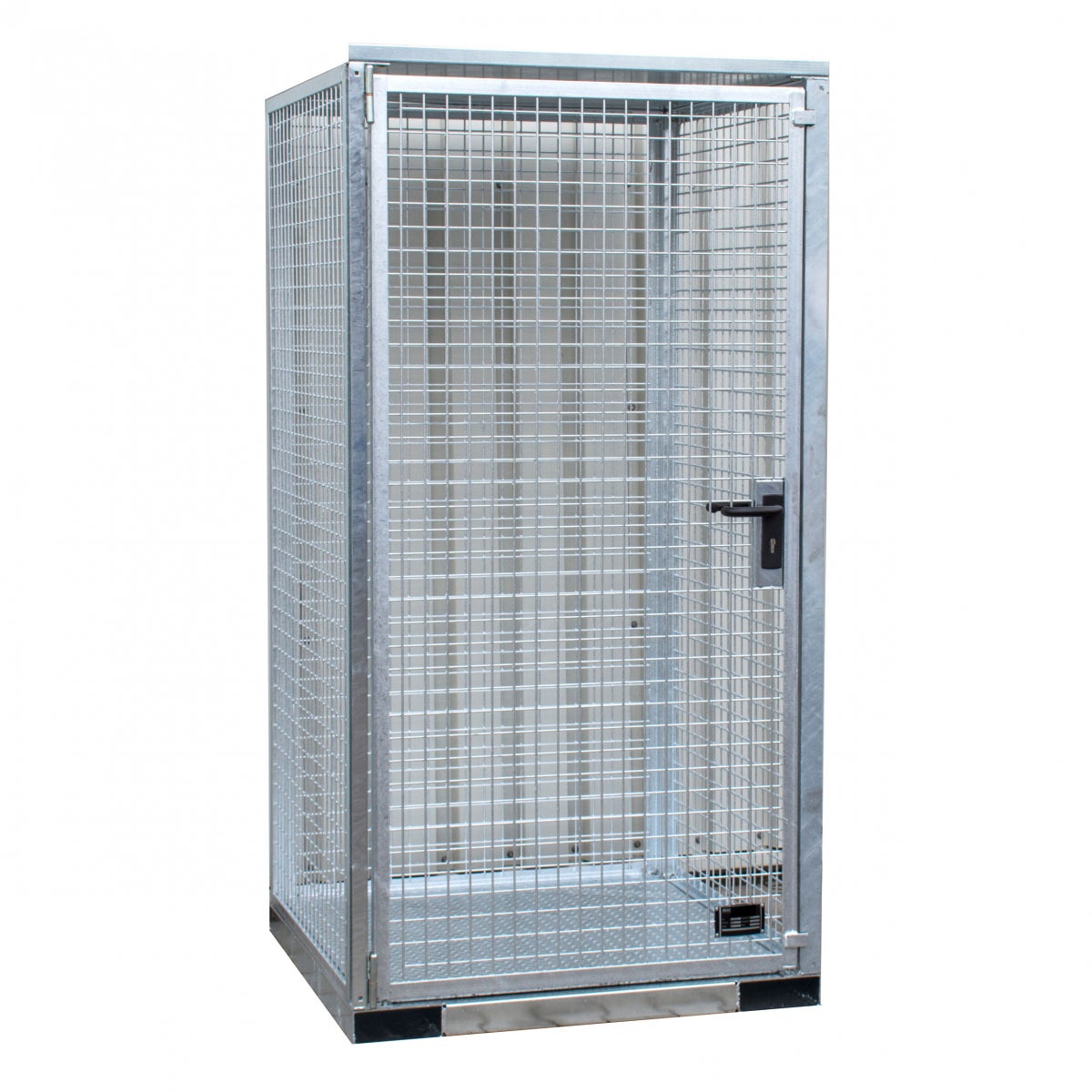 Bauer gasflessencontainer GFC-E/T M0 met traanplaatbodem voor 16 gasflessen Ø 230 mm