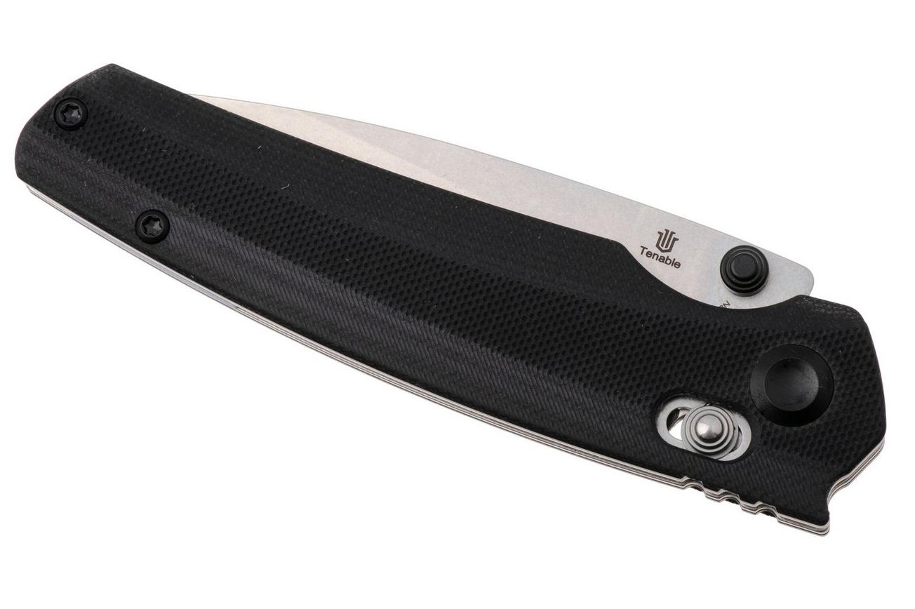 Tenable Knives Raven T2109V4 Stonewashed 14C28N, Black G10, zakmes, Black Bird Blades design