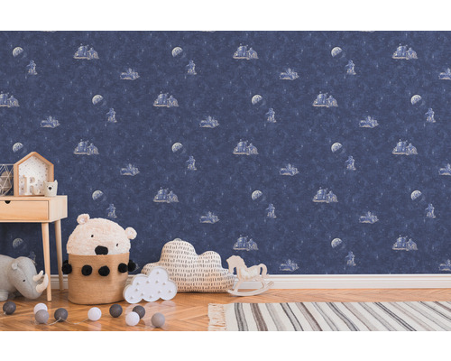 Behangpapier 30489-1 Jongens & Meisjes 2018 Astronaut blauw glow-in-the-dark