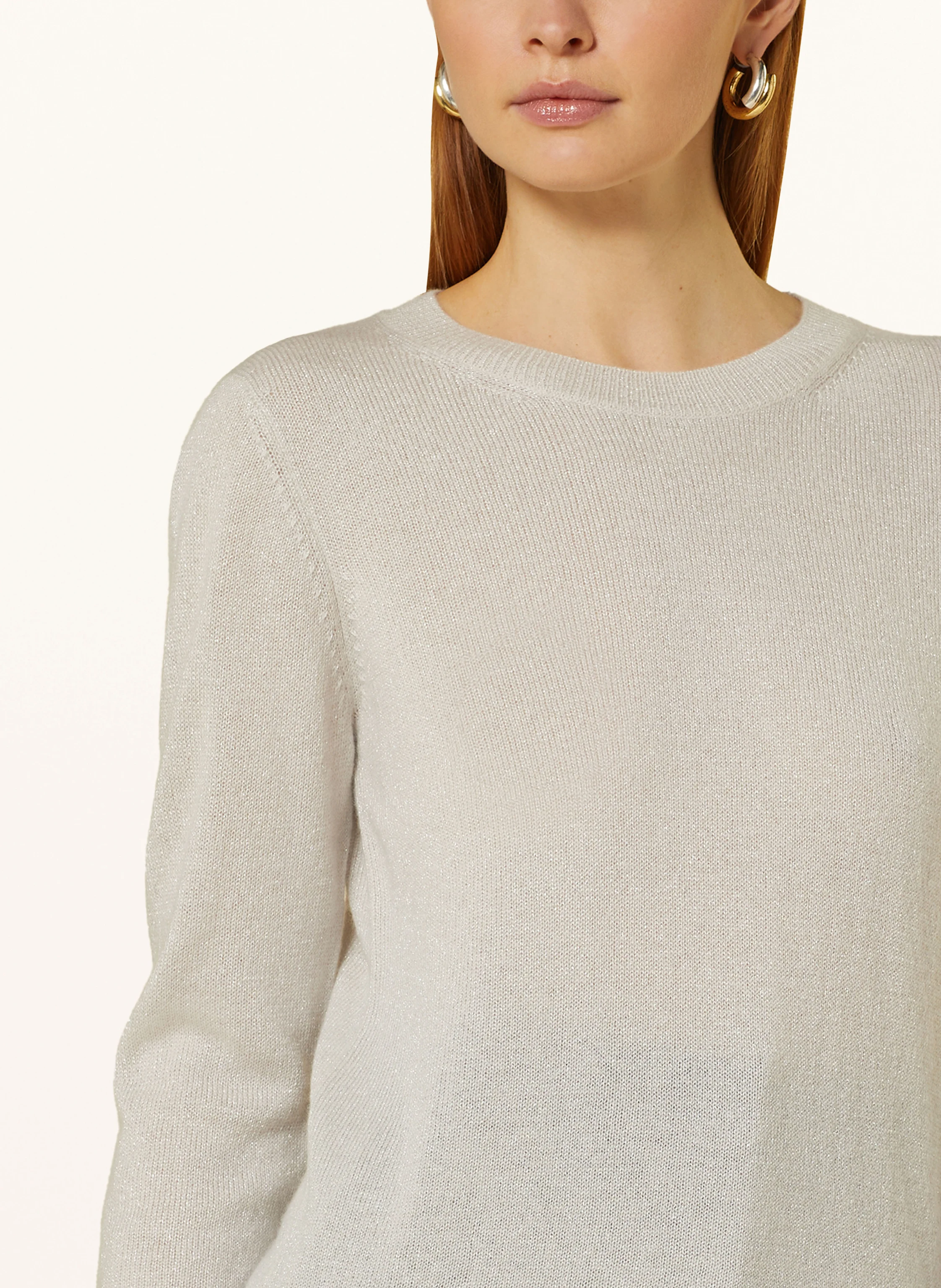 darling harbour Cashmere-Pullover mit Glitzergarn