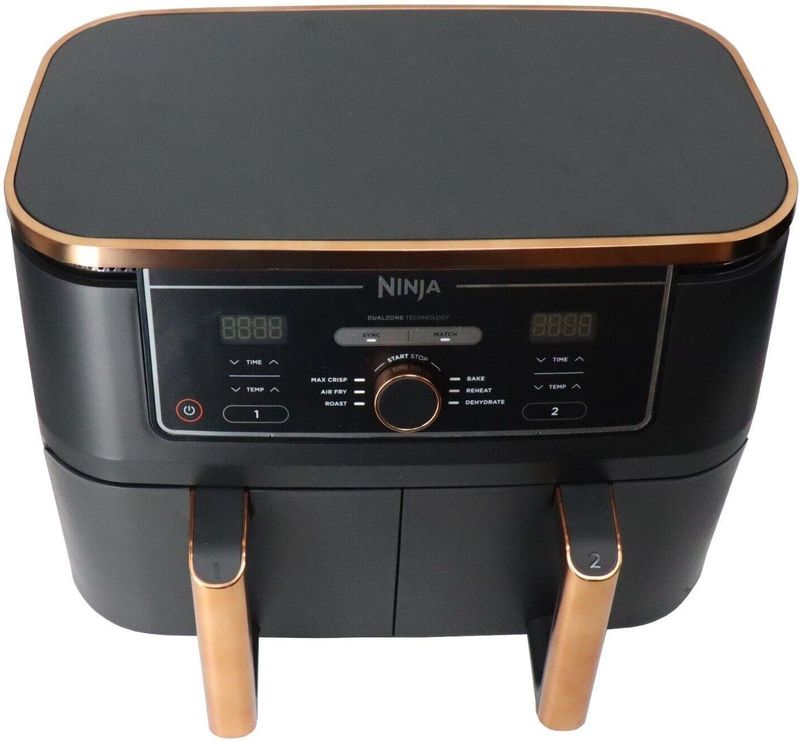 Ninja Foodi MAX Dual Zone - Airfryer - Koper/Zwart - 9,5L - 6-in-1 - 2 Laden