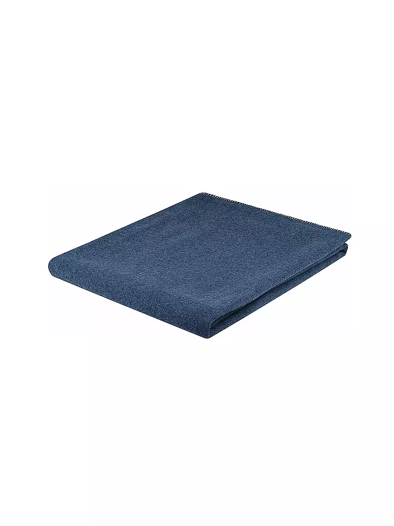 STEINER 1888 Wolldecke - Plaid Alina 145x190cm Crocus dunkelblau