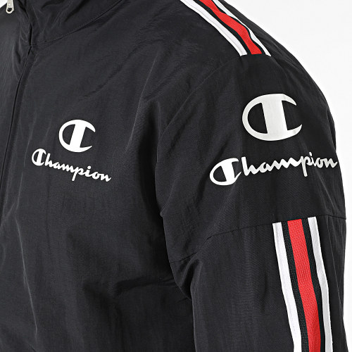 Sweat Zippé A Bandes 218771 Noir