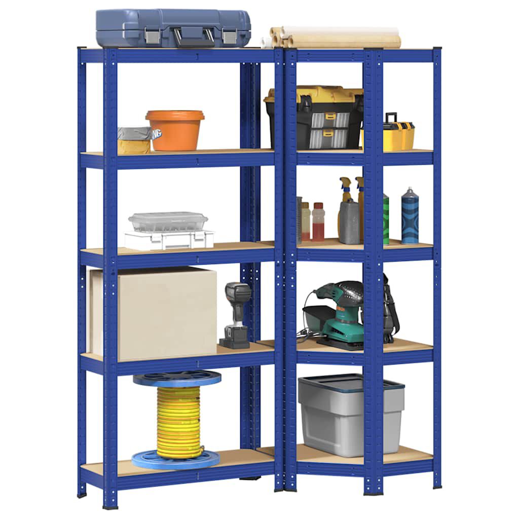 vidaXL 2-delige plankenset met 5 planken, blauw