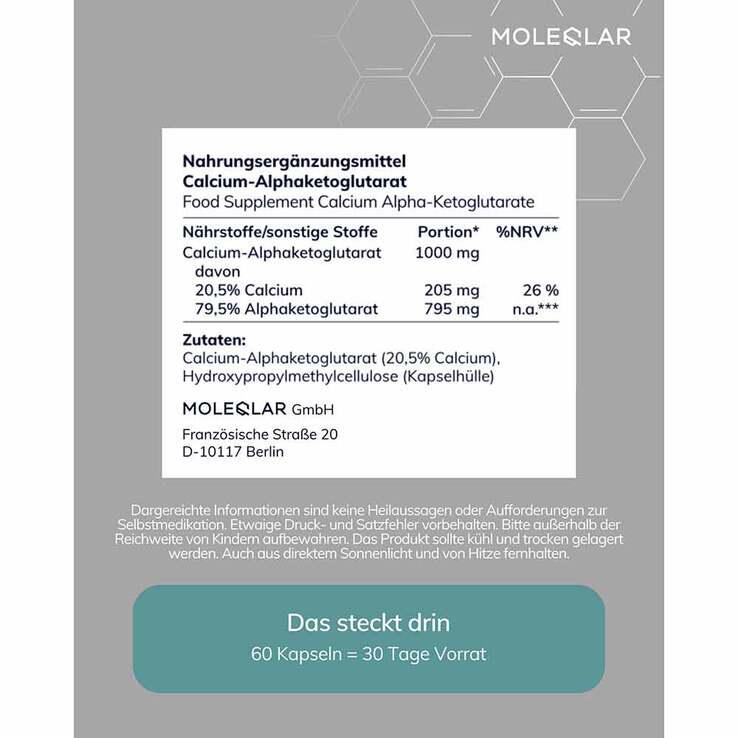 Moleqlar Caakg Calcium-Alphaketoglutarate Kapseln, 60 St