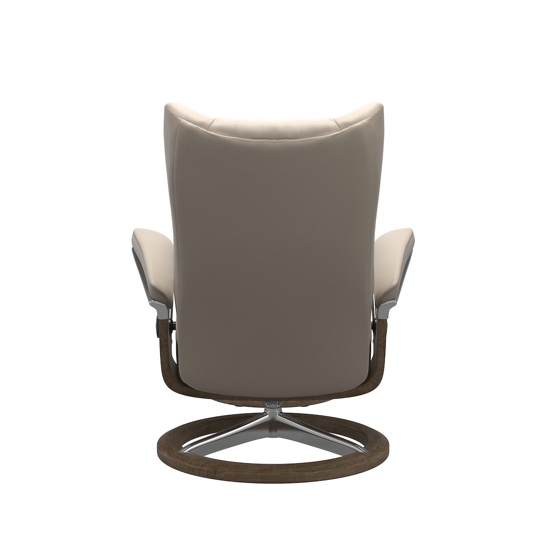 Stressless® Wing (M) Lenestol med krakk Hud Paloma Mushroom og Signature understell i røkt eik og alu