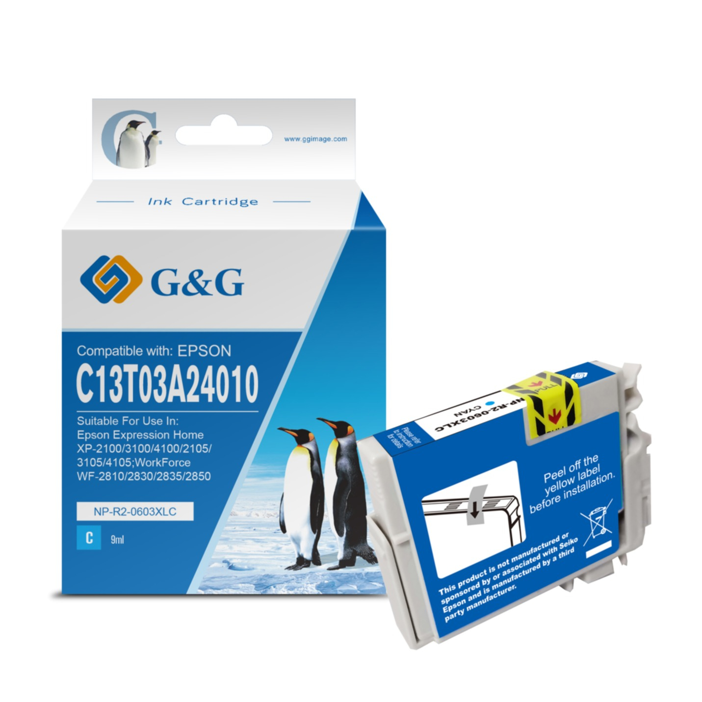 Ersetzt Epson 603XL C Druckerpatrone Printer Tintenpatrone (350 Seiten / 9ml) - Blau