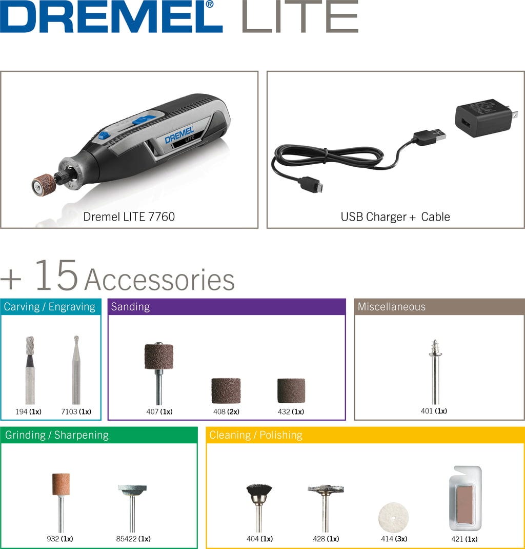 Dremel  Dremel Lite, 7760-15    Benutzerfreundliches Multifunktionswerkzeug für Anwendungen jeder Art