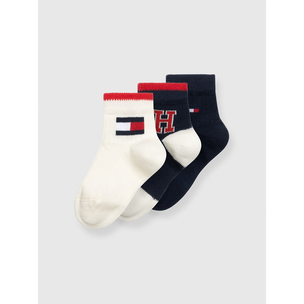 Køb Tommy Hilfiger Navy Baby Strømper 3-pak Iconic Gaveæske | Luksusbaby