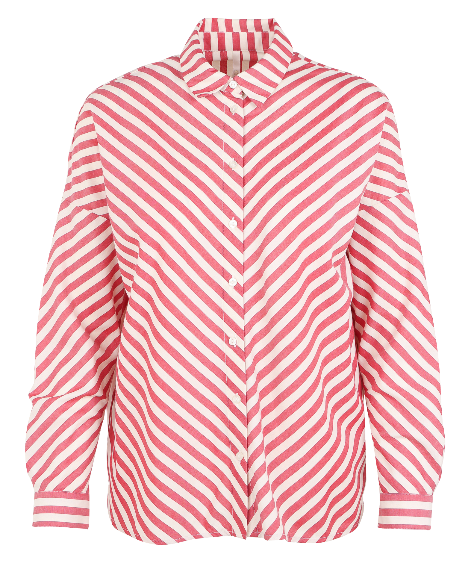 Chemise droite col classique rayée | Rouge