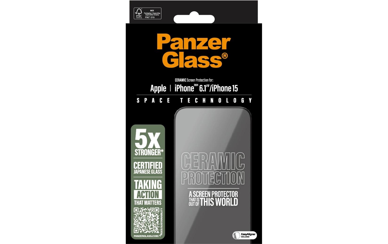 Displayschutz Ultra Wide Fit Ceramic iPhone 15/16Ceramic-Display-Schutzfolie für das Apple iPhone 15/iPhone 16