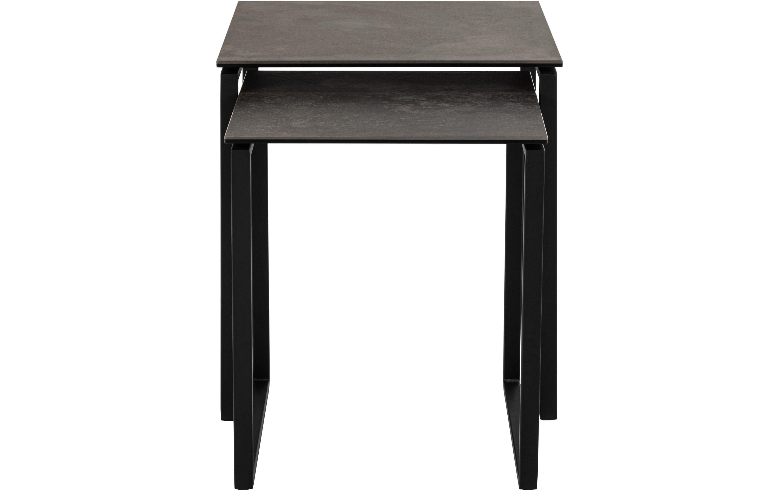 Couchtisch Katrine 2er Set 43/50 x 50/55 cm, Schwarz<br>Modernes Couchtisch-Set mit 2 Tischen