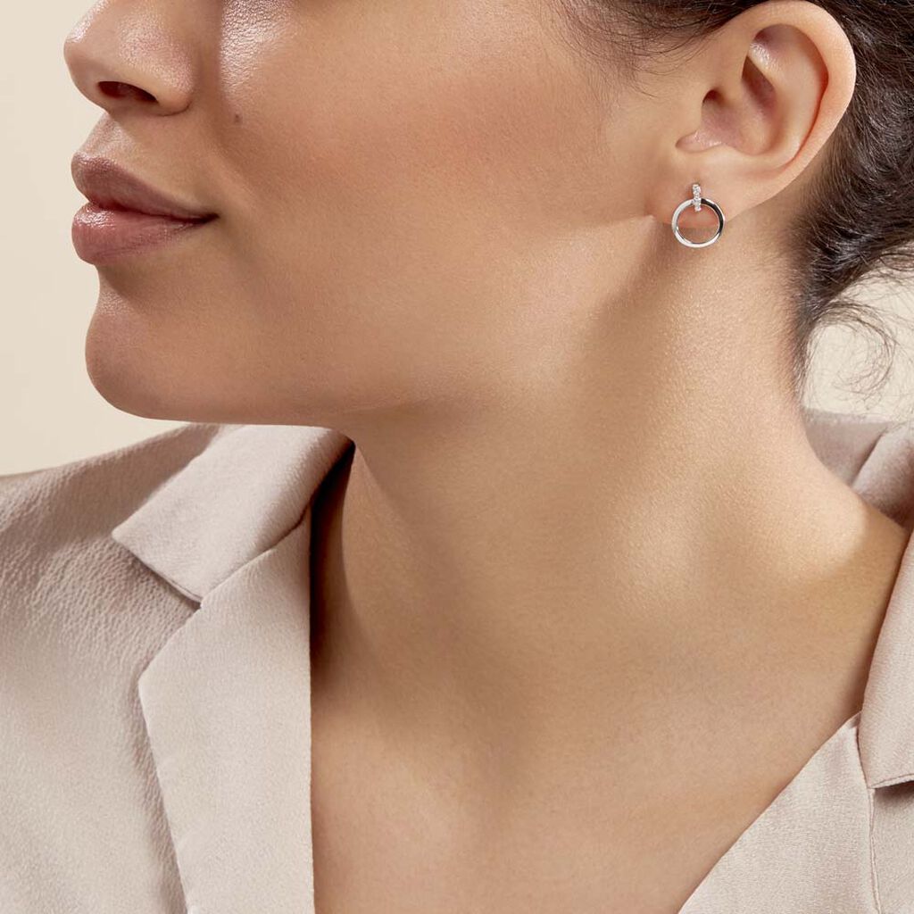 Boucles D'oreilles Puces Melissande Or Blanc Diamant
