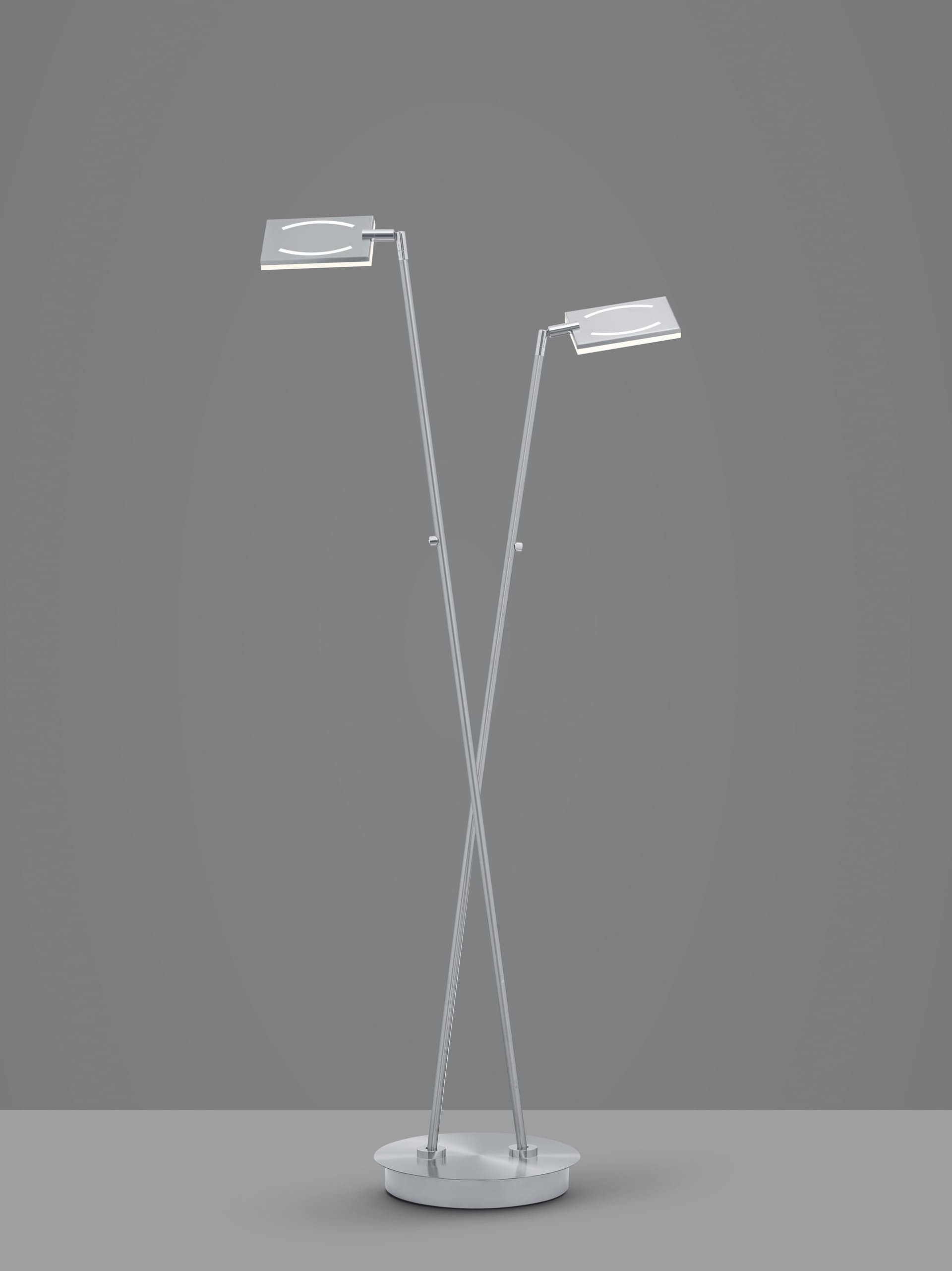 MONDO LED Stehlampe MATEO 2-flg nickelfarbig