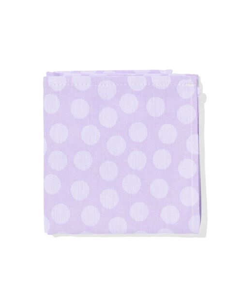 torchon 65x65 coton lilas à pois