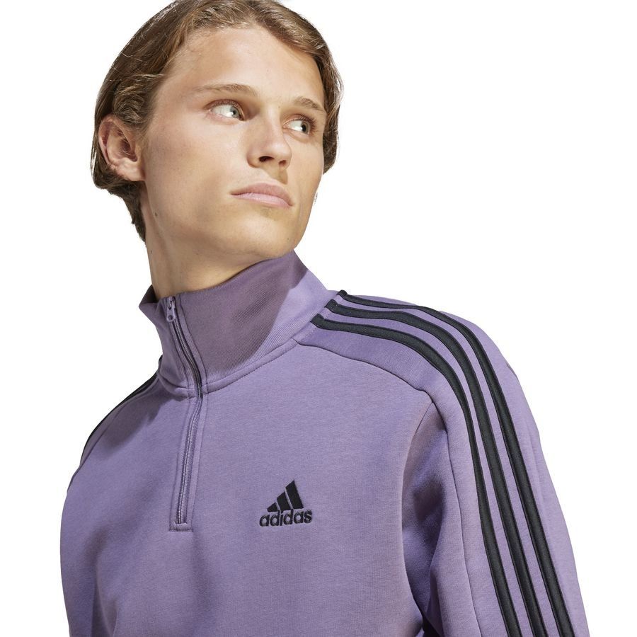adidas Sweat Essentials 3-Stripes Fleece Fermeture Éclair 1/4 - Violet