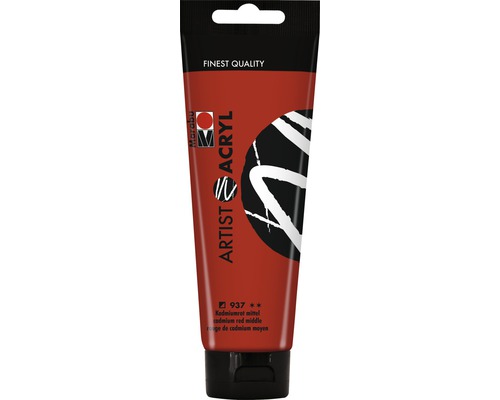 Marabu Artist Acryl, cadmiumrood medium 937, 120 ml