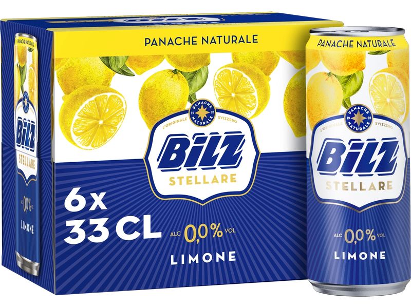 Bilz Stellare Limone Dose alkoholfrei 6 x 0.33 l Erfrischendes Panaché mit echtem Zitronengeschmack