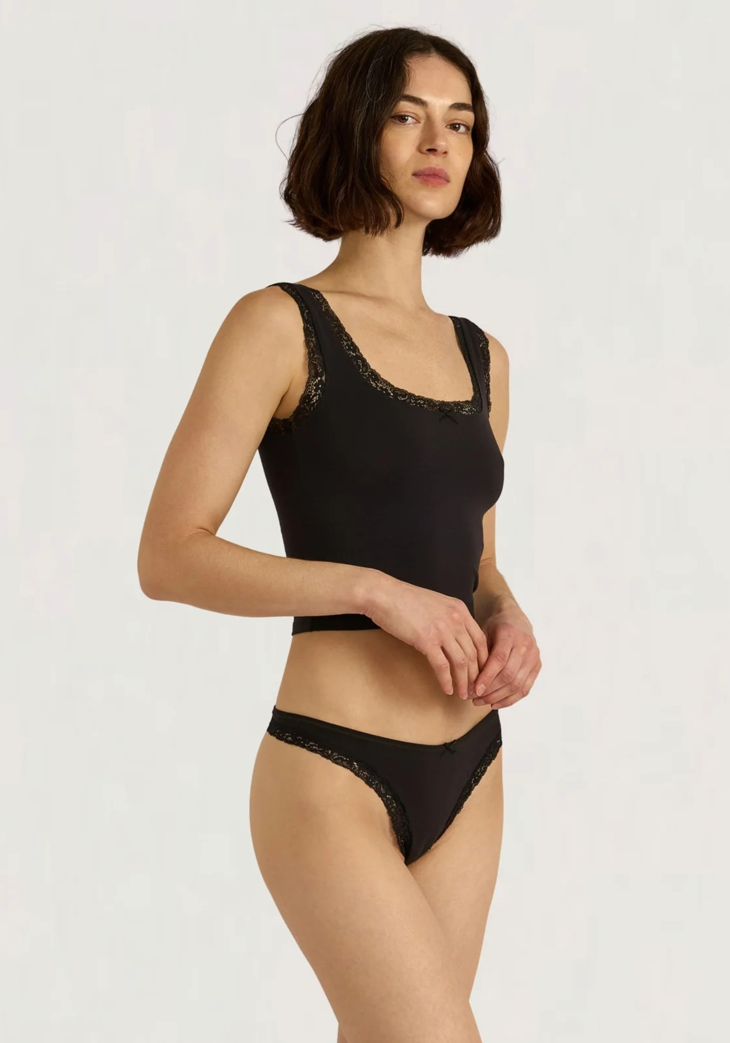 Organic Basics Tank Top Flex Lace Tank Top Black