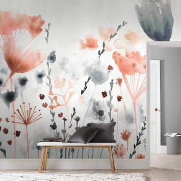 Fotobehang Watercoloured meadow (89506)