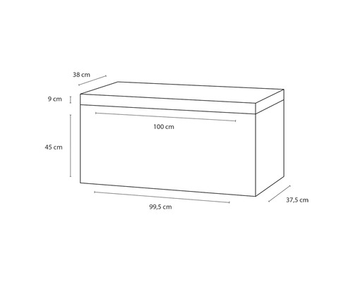 Badkamermeubelset Differnz Somero BxHxD 100 x 54 x 38 cm, antraciet fronten met witte gegoten mineraalwastafel
