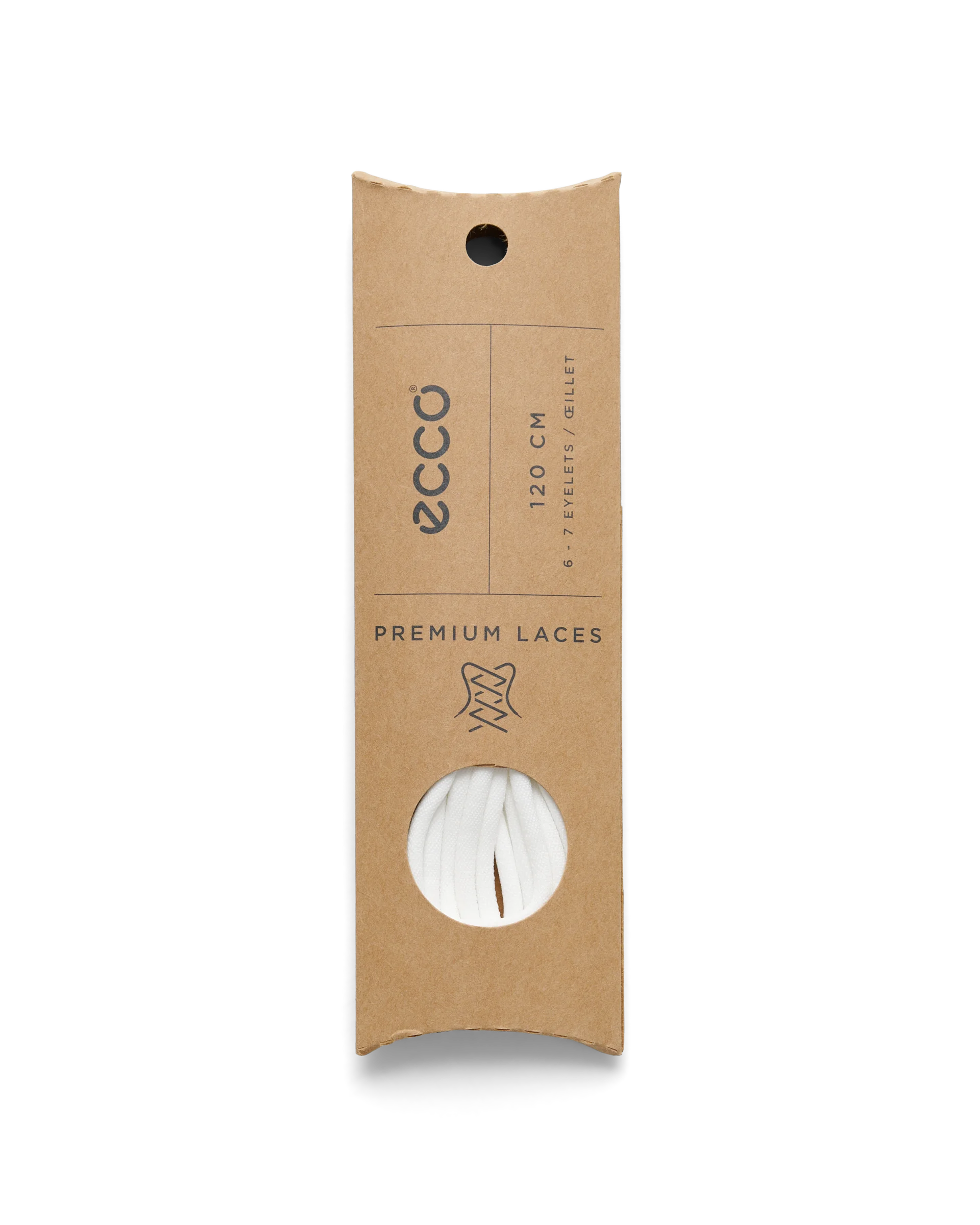 ECCO Sporty Round Laces Runde Schnürsenkel Weiß