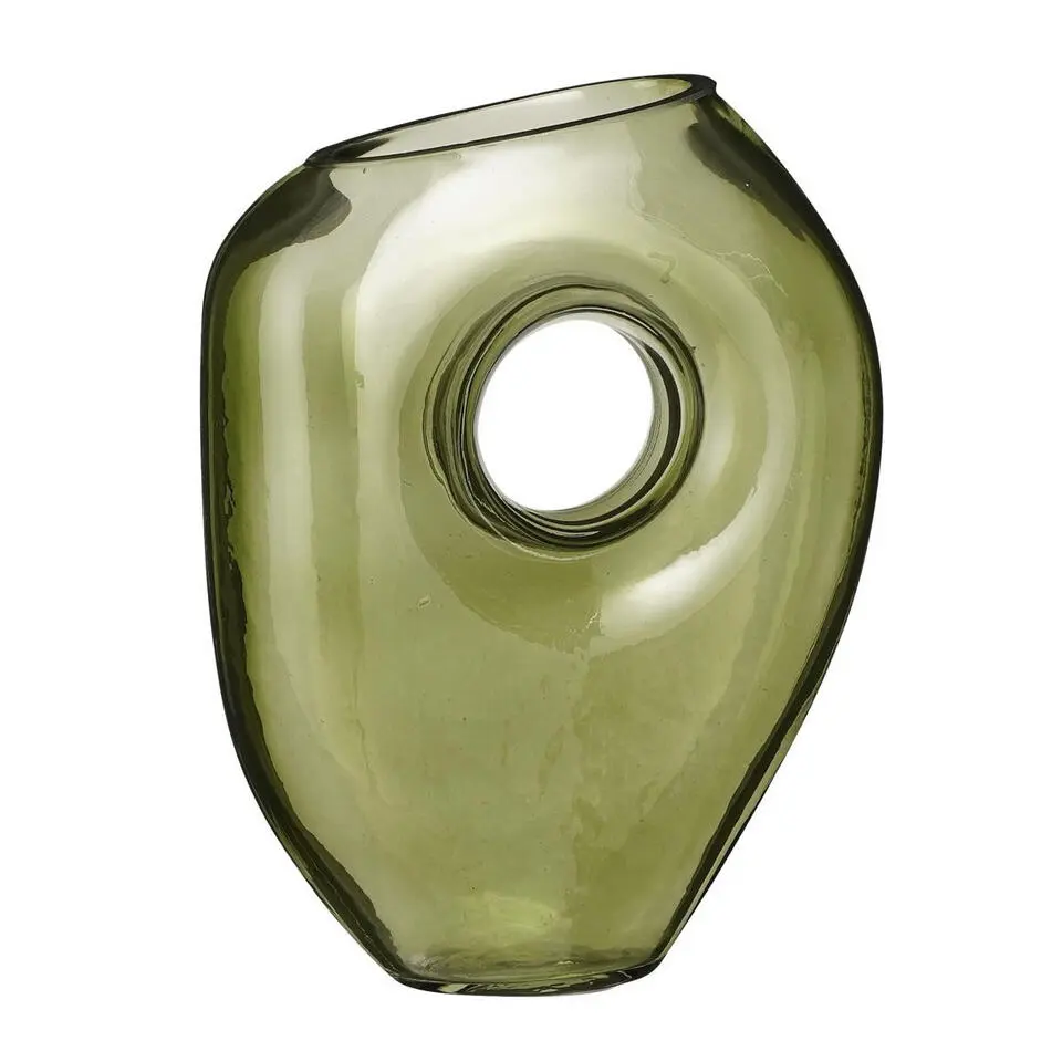 Mica Decorations Jay Vaas - L18 x B7,5 x H22,5 cm - Glas - Lichtgroen