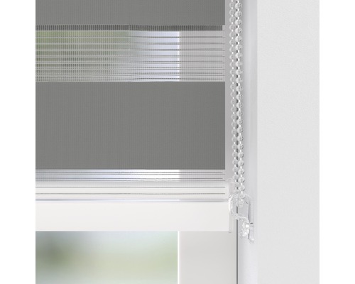 Soluna dubbel rolgordijn D-R4 met cassette grijs 40x175 cm