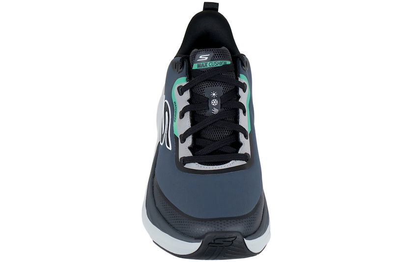 SKECHERS MAX RUN - VORTEZA LØBESKO I BLÅ TEKSTIL