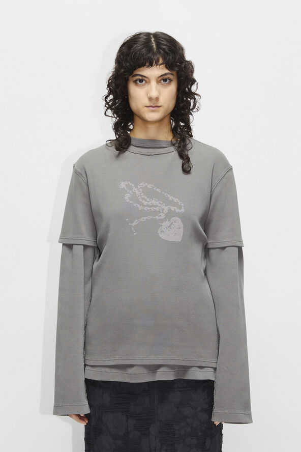 Hope SLIM TEE Granite grey print