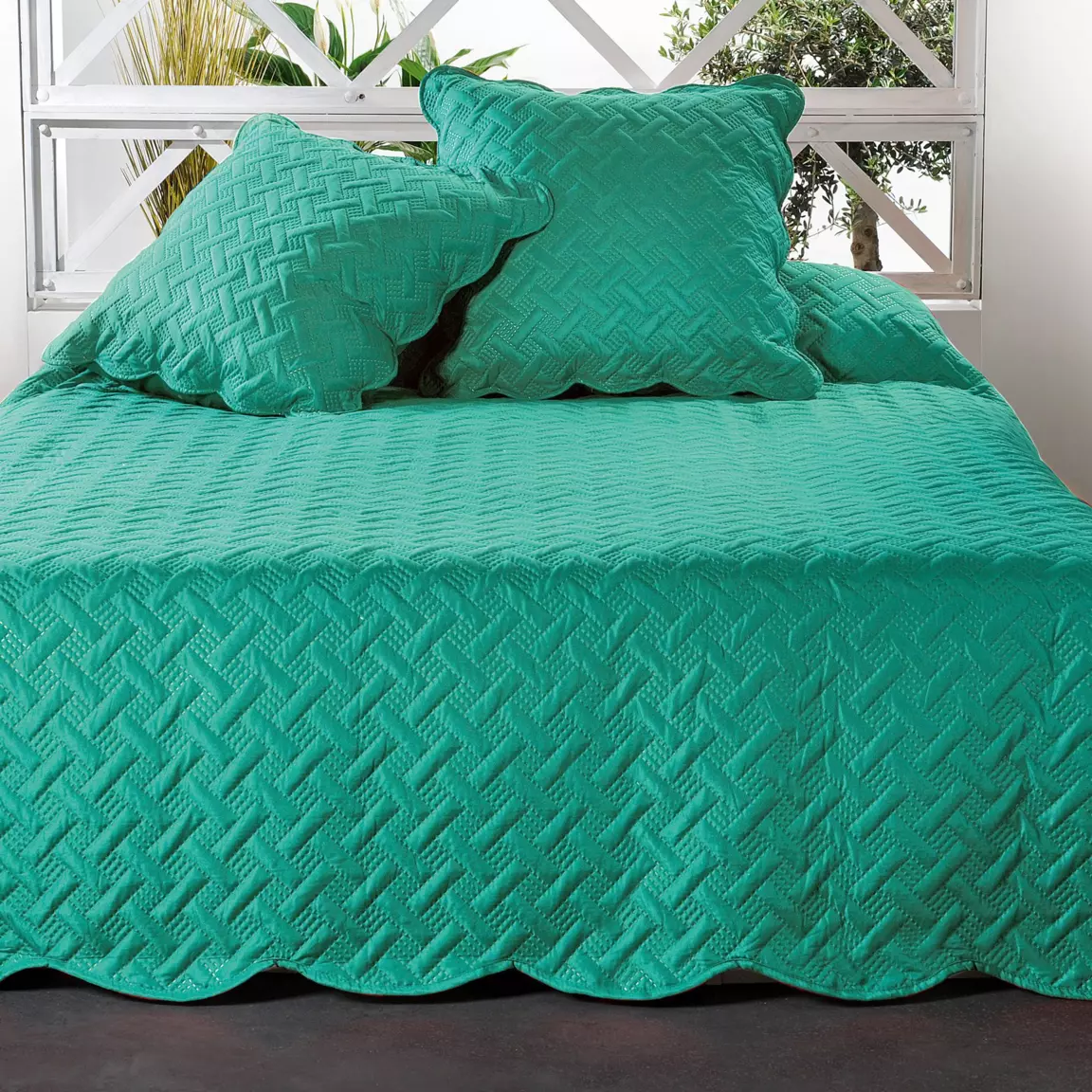 Couvre-lit et taies d'oreiller (250 x 260 cm) Californie Vert