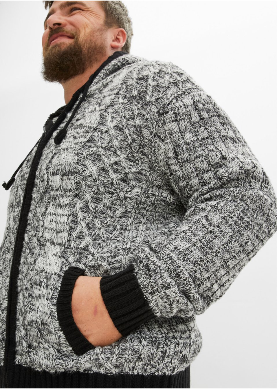 Gilet en maille à capuche