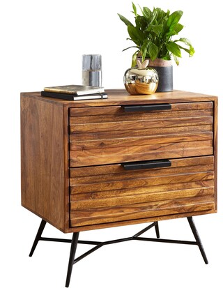 Nachtkommode Nishan Massivholz Sheesham braun