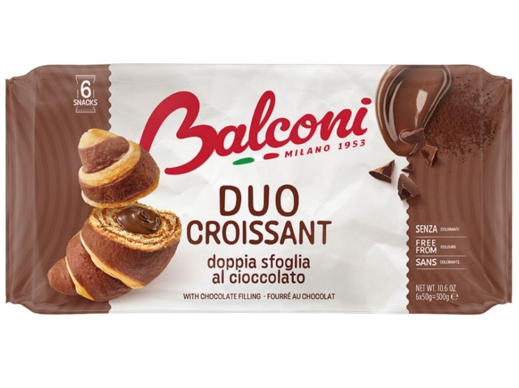 CROISSANTS BALCONI DUO RECHEIO CHOCOLATE 6X50G