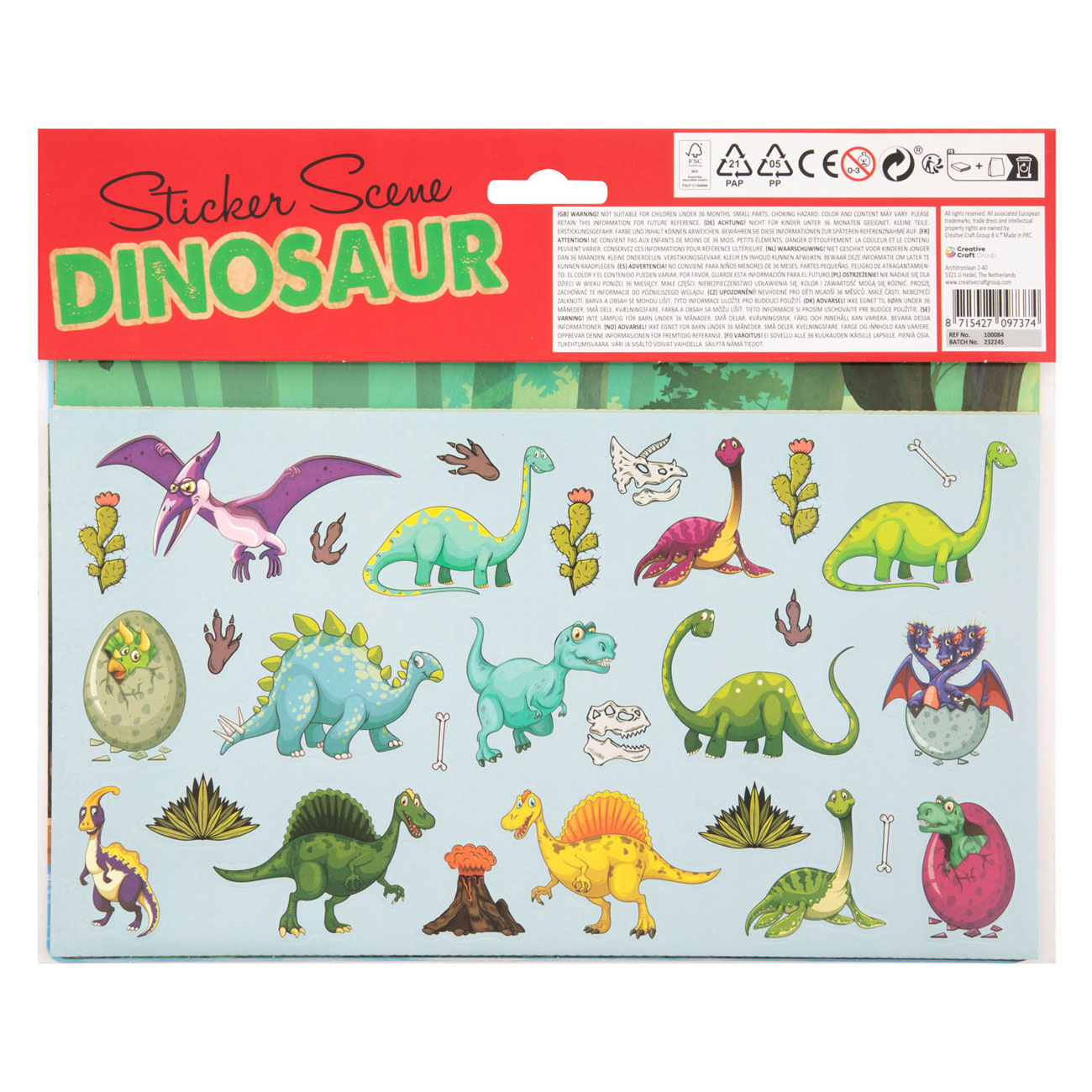Ontwerp je Eigen Sticker Scene - Dinosaurus