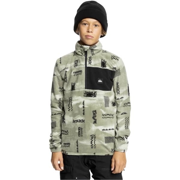 Sweat polaire QUIKSILVER AKER HZ YTH SHADOW CHECKS DESERT SAGE