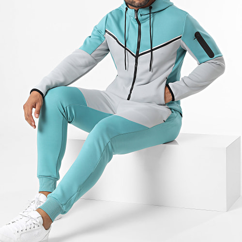 Ensemble De Survetement Bleu Clair Gris