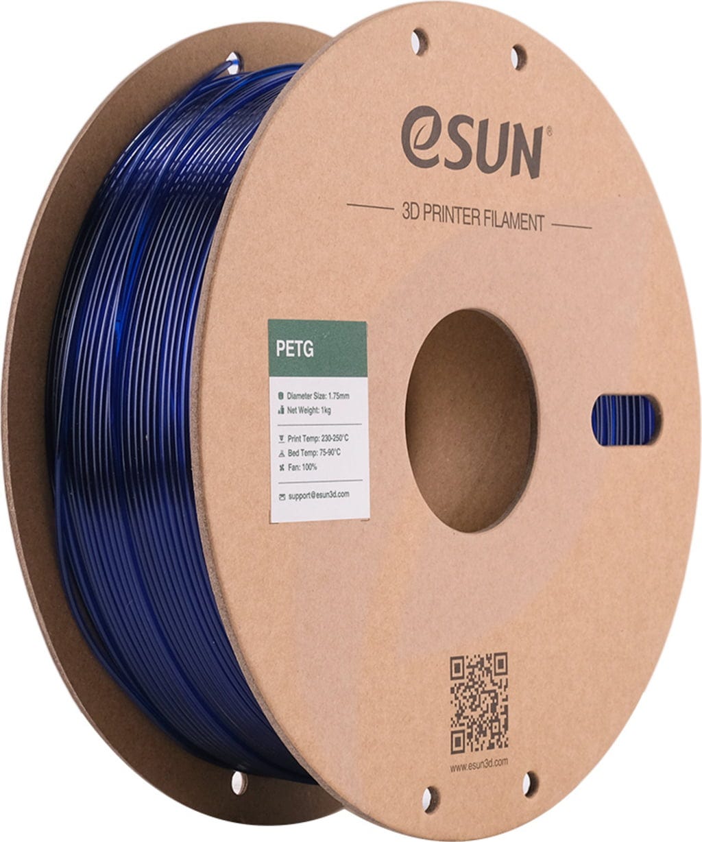 eSUN  PETG Translucent Blue, 1,75 mm / 1000 g    Lichtdurchlässiges Filament mit ausgezeichneter Schlagfestigkeit