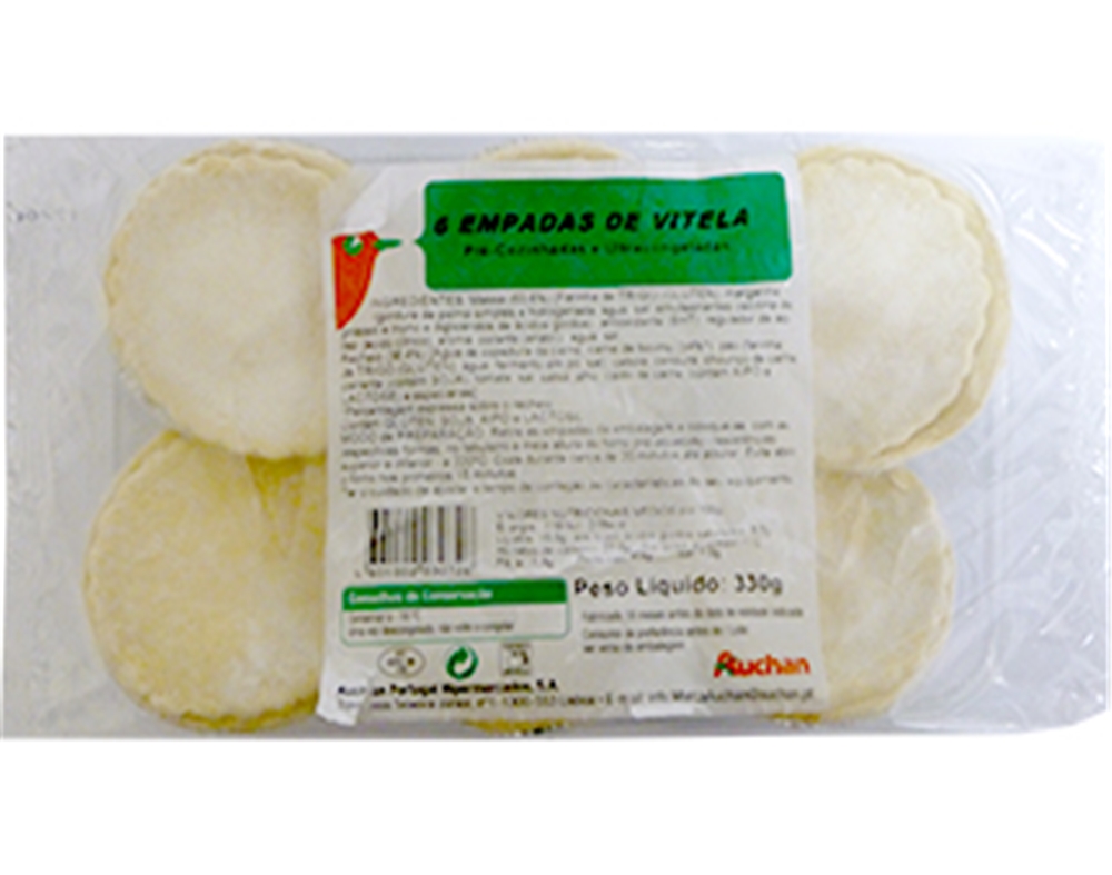 EMPADAS AUCHAN CARNE 6UN 330G